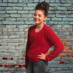 Forever 21 red fuzzy sweater 🌹